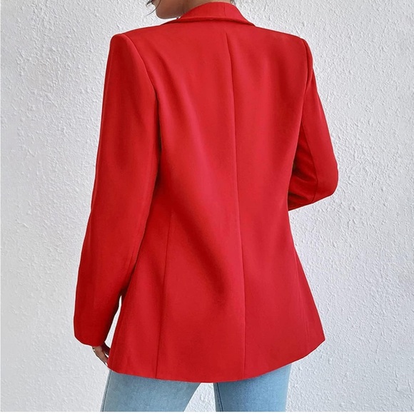 NWOT Womens Red Long Sleeve Blazer - Picture 2 of 9